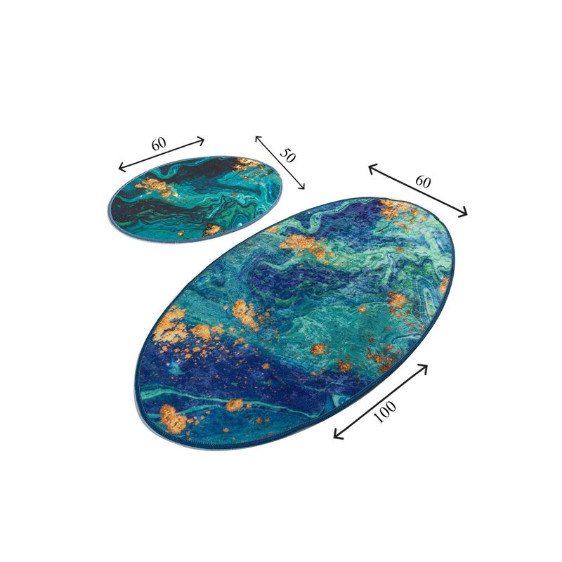 Casa si Gradina - Textile si covoare - Covoare - Covorase baie - Set covorase baie, L'essentiel Maison, multicolor, 50x60 cm si 60x100 cm, 100% poliester, antiderapant, 359CHL2405 - Infinity.ro