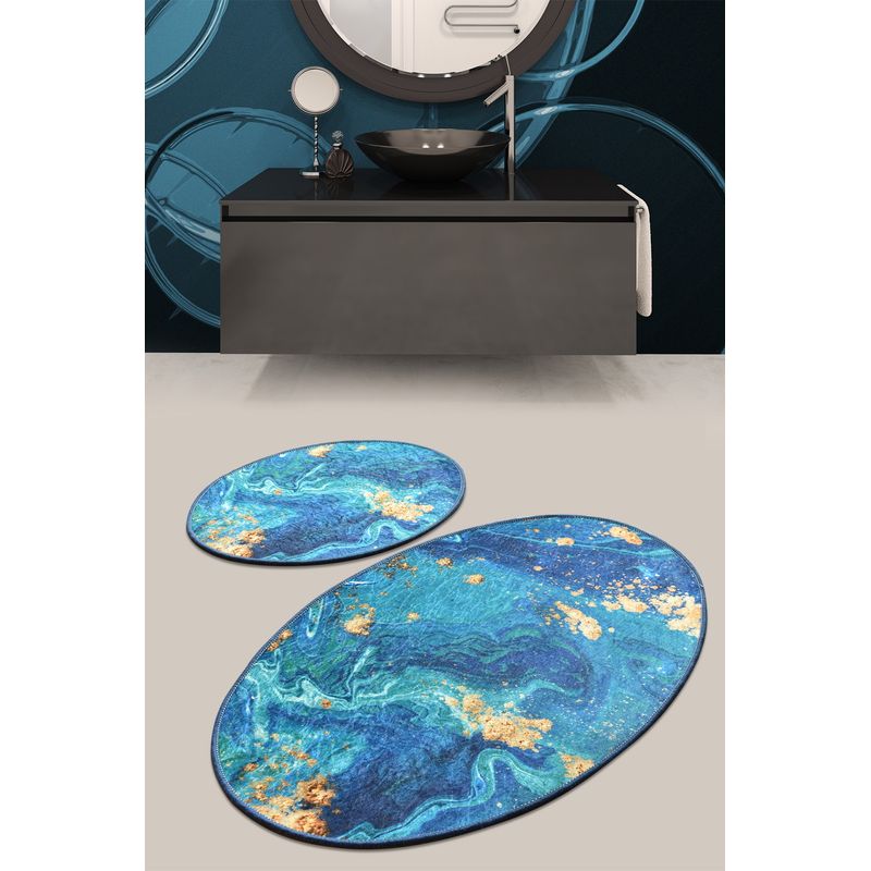 Casa si Gradina - Textile si covoare - Covoare - Covorase baie - Set covorase baie, L'essentiel Maison, multicolor, 50x60 cm si 60x100 cm, 100% poliester, antiderapant, 359CHL2405 - Infinity.ro