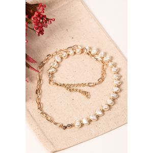 Colier, Heliophilia, dama, auriu, 43 cm, metal