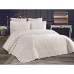Casa si Gradina - Textile si covoare - Pături și cuverturi - Cuverturi - Set cuvertura pat dublu, L'essentiel Maison, crem, 250x260 cm, 100% catifea, lavabil la masina - Infinity.ro
