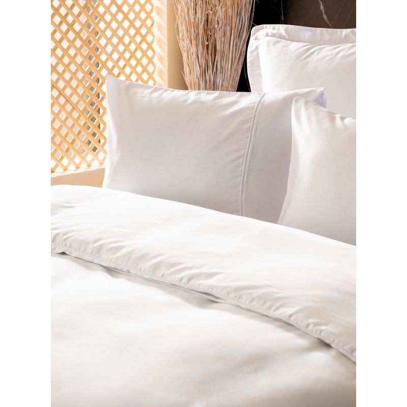 Casa si Gradina - Textile si covoare - Lenjerii de pat - Seturi de lenjerie - Set lenjerie de pat dublu, L'essentiel Maison, alb, cearsaf 280x280 cm, 60% lyocell 40% bumbac - Infinity.ro