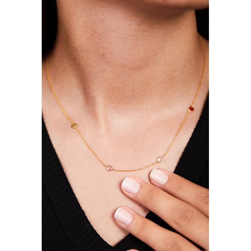 Fashion, accesorii si bijuterii - Femei - Bijuterii femei - Coliere femei - Colier, Heliophilia, argint 925, auriu, zirconiu, marime universala, 757ELS2215 - Infinity.ro