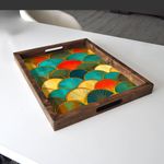 Casa si Gradina - Bucatarie si vesela - Ustensile bucatarie - Tavi servire - Tava de servire, Aberto Design, lemn masiv, multicolor, 48x38x4 cm, 799EVL1107 - Infinity.ro