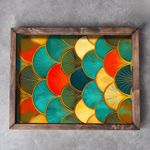 Casa si Gradina - Bucatarie si vesela - Ustensile bucatarie - Tavi servire - Tava de servire, Aberto Design, lemn masiv, multicolor, 48x38x4 cm, 799EVL1107 - Infinity.ro