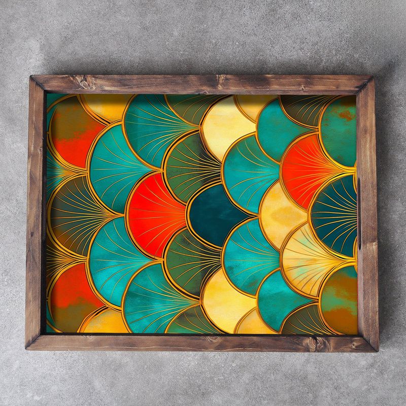 Casa si Gradina - Bucatarie si vesela - Ustensile bucatarie - Tavi servire - Tava de servire, Aberto Design, lemn masiv, multicolor, 48x38x4 cm, 799EVL1107 - Infinity.ro