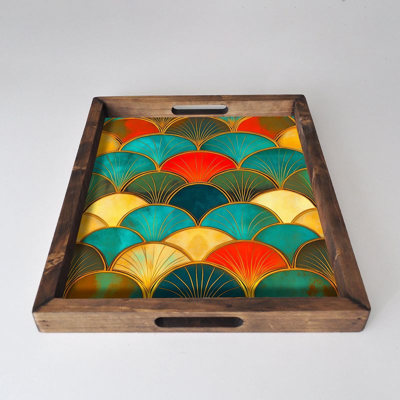 Casa si Gradina - Bucatarie si vesela - Ustensile bucatarie - Tavi servire - Tava de servire, Aberto Design, lemn masiv, multicolor, 48x38x4 cm, 799EVL1107 - Infinity.ro