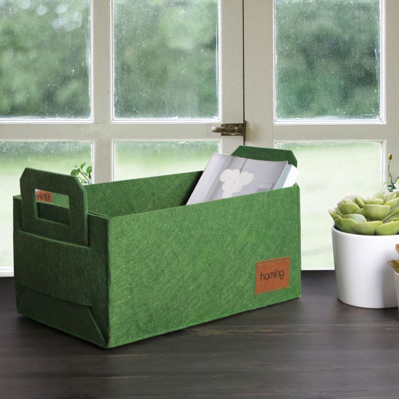 Casa si Gradina - Mobilier - Organizare si depozitare - Recipiente depozitare - Cos depozitare, Aberto Design, pasla, verde, 30x20x15 cm - Infinity.ro