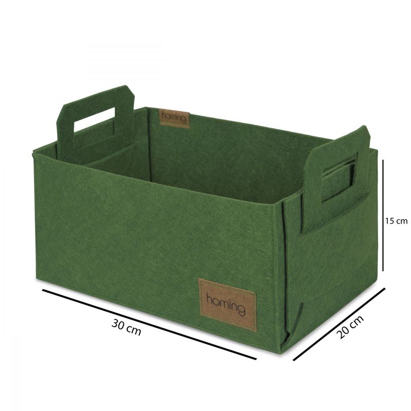 Casa si Gradina - Mobilier - Organizare si depozitare - Recipiente depozitare - Cos depozitare, Aberto Design, pasla, verde, 30x20x15 cm - Infinity.ro