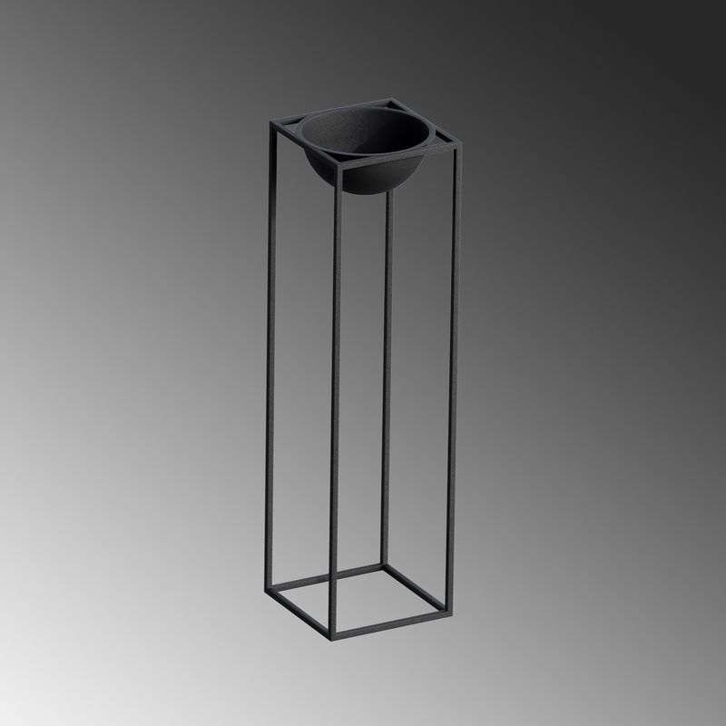 Casa si Gradina - Gradinarit si plante - Plante si ghivece - Ghivece si suporturi - Ghiveci decorativ, Aberto Design, metal, negru, 28x28x80 cm - Infinity.ro