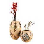 Casa si Gradina - Decoratiuni - Obiecte decorative - Vaze si boluri decorative - Set vaze decorative, Aberto Design, ceramica, multicolor, 16-18x14-25 cm - Infinity.ro