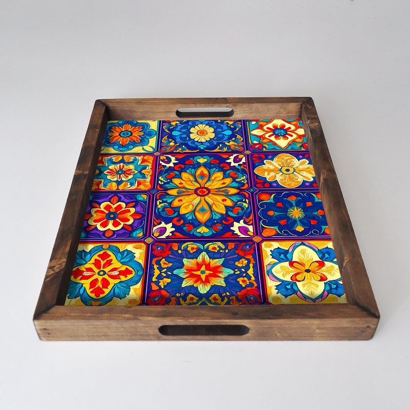 Casa si Gradina - Bucatarie si vesela - Ustensile bucatarie - Tavi servire - Tava de servire, Aberto Design, lemn masiv, multicolor, 48x38x4 cm, 799EVL1115 - Infinity.ro
