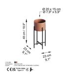 Casa si Gradina - Gradinarit si plante - Plante si ghivece - Ghivece si suporturi - Ghiveci decorativ, Aberto Design, metal, negru cupru, 23x23x48 cm - Infinity.ro