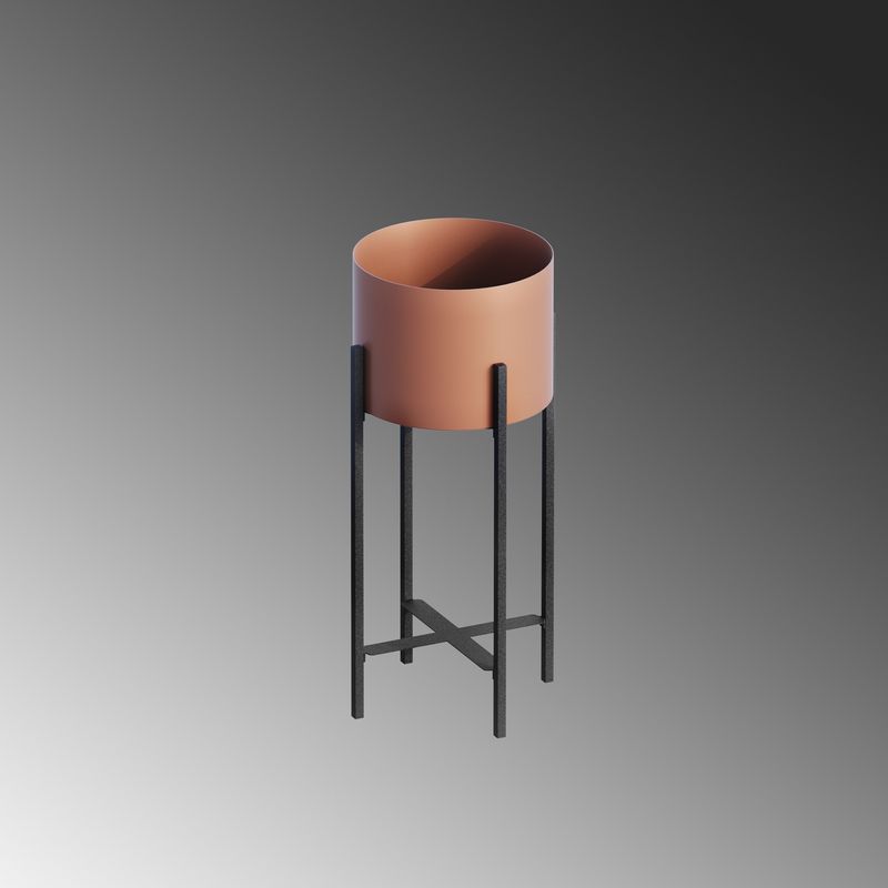 Casa si Gradina - Gradinarit si plante - Plante si ghivece - Ghivece si suporturi - Ghiveci decorativ, Aberto Design, metal, negru cupru, 23x23x48 cm - Infinity.ro