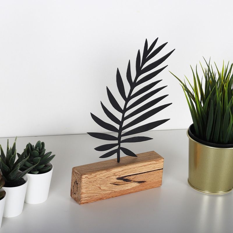 Casa si Gradina - Decoratiuni - Obiecte de arta - Obiect decorativ, Aberto Design, metal, negru, lemn, 17x27x3.5 cm - Infinity.ro