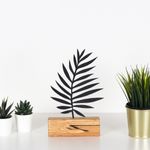 Casa si Gradina - Decoratiuni - Obiecte de arta - Obiect decorativ, Aberto Design, metal, negru, lemn, 17x27x3.5 cm - Infinity.ro