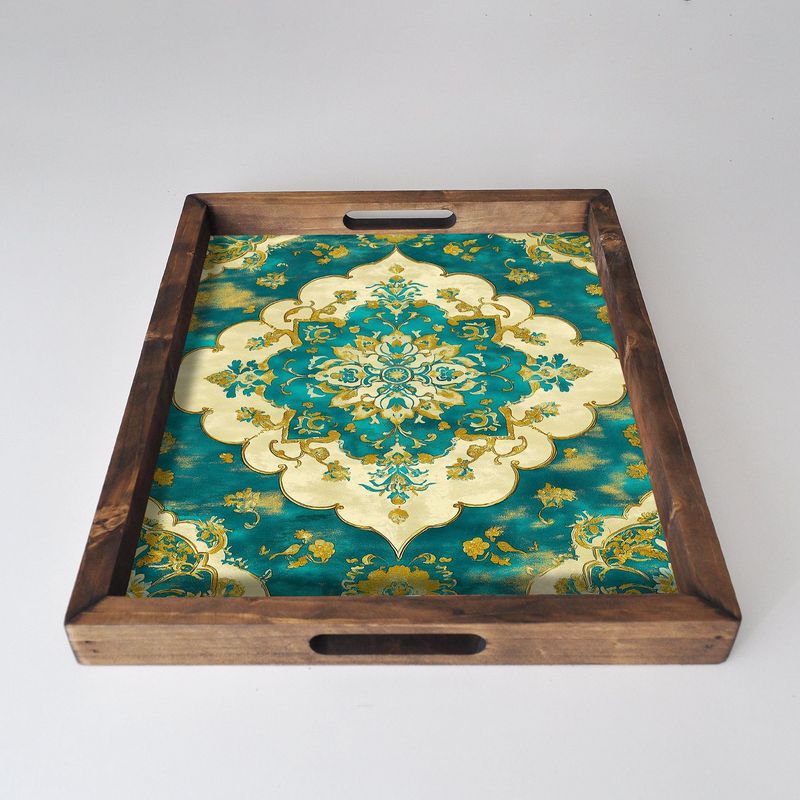 Casa si Gradina - Bucatarie si vesela - Ustensile bucatarie - Tavi servire - Tava servire, Aberto Design, lemn masiv, multicolor, 48x38x4 cm, 799EVL1133 - Infinity.ro