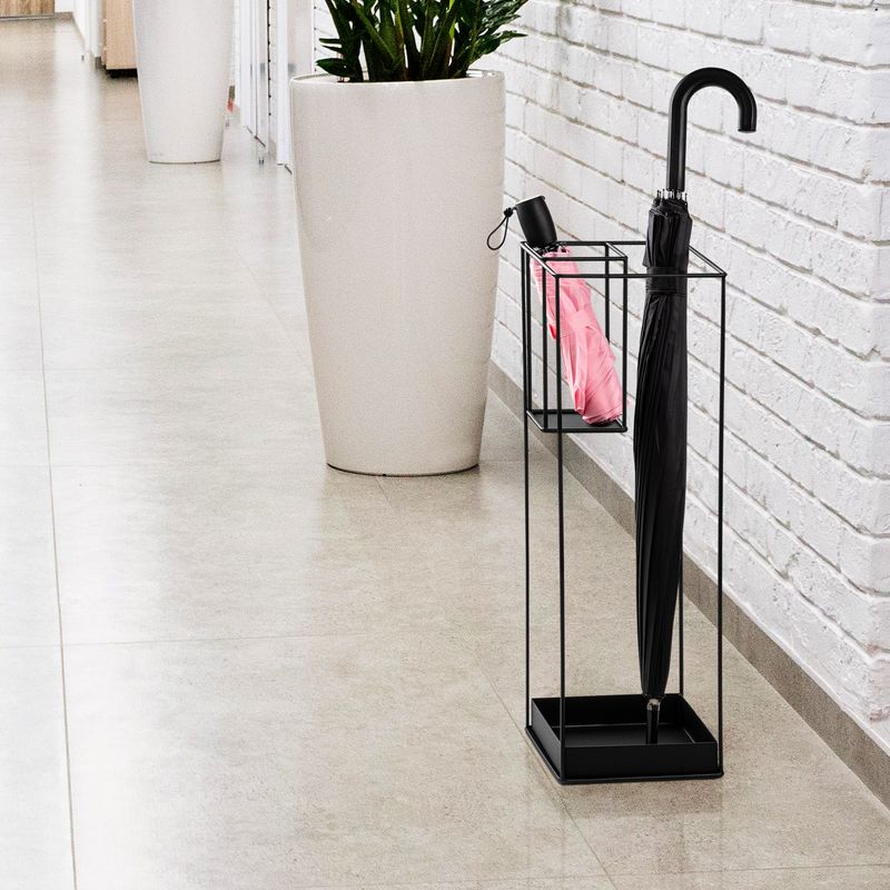 Casa si Gradina - Decoratiuni - Obiecte decorative - Suporturi umbrele - Suport pentru umbrele, Aberto Design, metal, negru, 20x20x61 cm - Infinity.ro