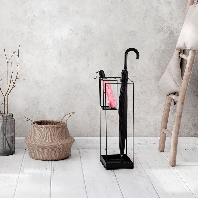 Casa si Gradina - Decoratiuni - Obiecte decorative - Suporturi umbrele - Suport pentru umbrele, Aberto Design, metal, negru, 20x20x61 cm - Infinity.ro