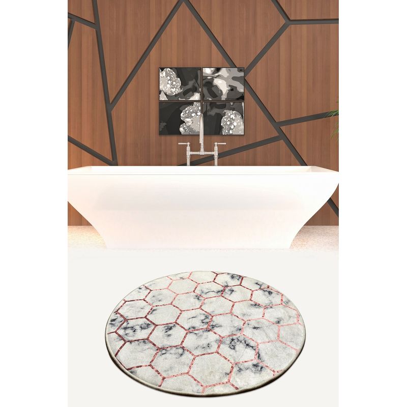 Casa si Gradina - Textile si covoare - Covoare - Covorase baie - Covoras de baie, L'essentiel Maison, multicolor, diametru 100 cm, 100% poliester, antiderapant, 359CHL4133 - Infinity.ro