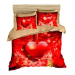 Casa si Gradina - Textile si covoare - Lenjerii de pat - Seturi de lenjerie - Set lenjerie de pat dublu, L'essentiel Maison, rosu auriu, 200x220 cm, microsatin poliester si bumbac - Infinity.ro