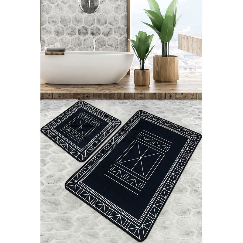 Casa si Gradina - Textile si covoare - Covoare - Covorase baie - Set covorase de baie, L'essentiel Maison, multicolor, 60x100 cm + 50x60 cm, 100% poliester, antiderapant, 510CHL1183 - Infinity.ro