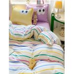 Casa si Gradina - Textile si covoare - Lenjerii de pat - Seturi de lenjerie - Set lenjerie de pat dublu, L'essentiel Maison, galben si lila, 200x220 cm, 65% bumbac 35% poliester - Infinity.ro