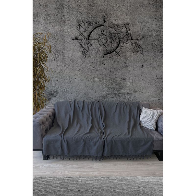 Casa si Gradina - Textile si covoare - Pături și cuverturi - Pături - Patura dubla pique, L'essentiel Maison, antracit, 200x230 cm, 70% bumbac 30% poliester - Infinity.ro