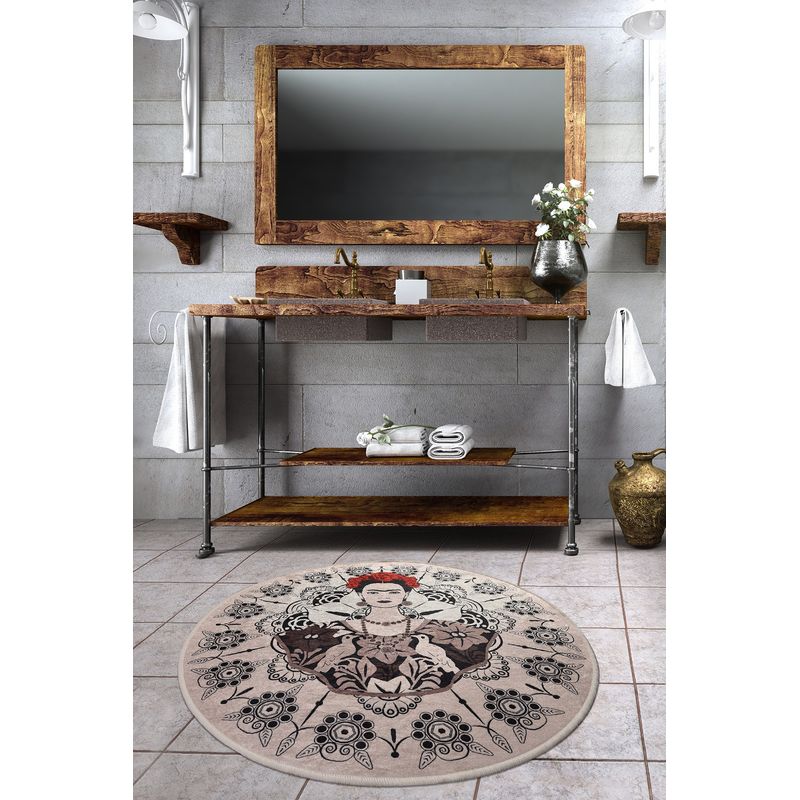 Casa si Gradina - Textile si covoare - Covoare - Covorase baie - Covoras de baie, L'essentiel Maison, multicolor, diametru 140 cm, 100% poliester, antiderapant, 359CHL4143 - Infinity.ro