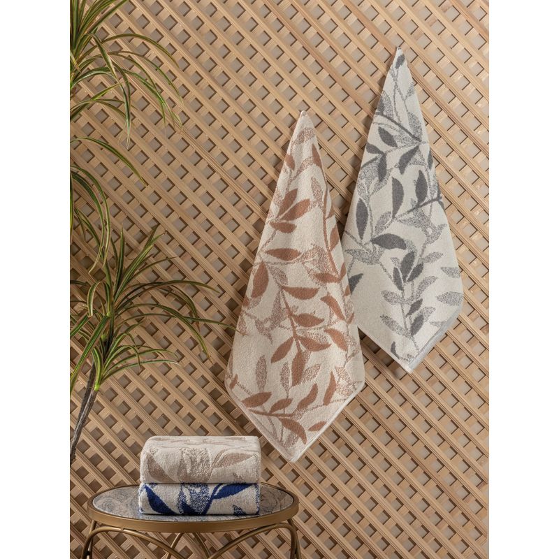 Casa si Gradina - Textile si covoare - Textile baie - Prosoape - Set prosoape de mana, L'essentiel Maison, maro gri albastru, 50x90 cm, 67% bumbac 33% poliester, 4 bucati - Infinity.ro