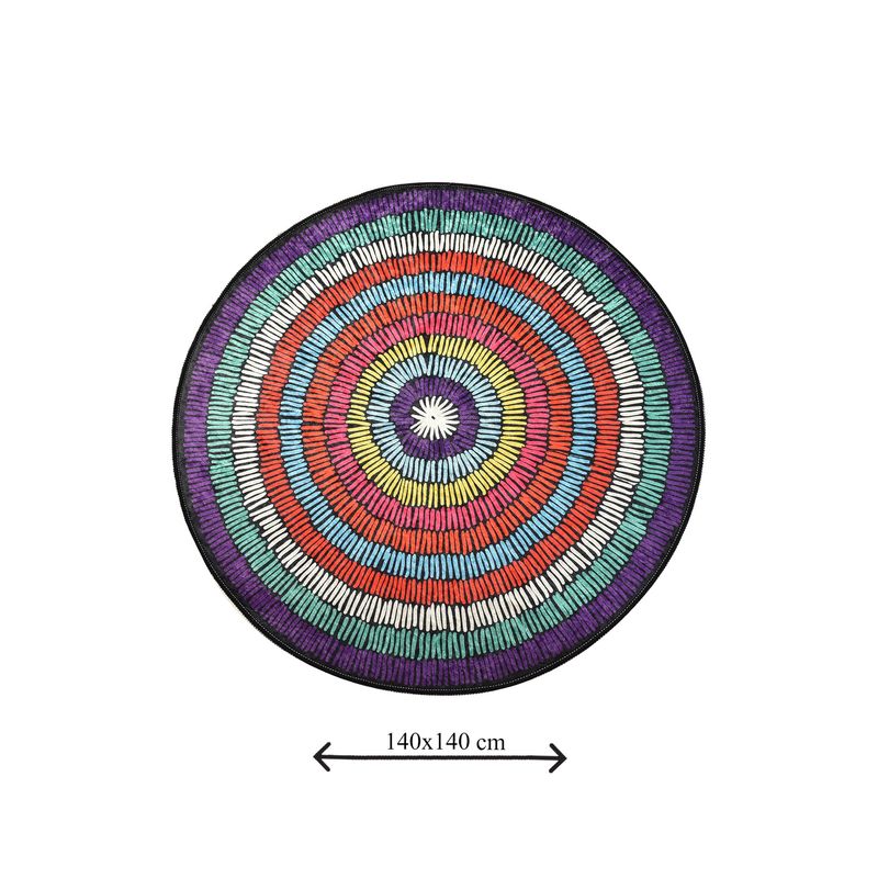 Casa si Gradina - Textile si covoare - Covoare - Covorase baie - Covoras de baie, L'essentiel Maison, multicolor, diametru 140 cm, 100% poliester, antiderapant, antibacterian, 359CHL4162 - Infinity.ro