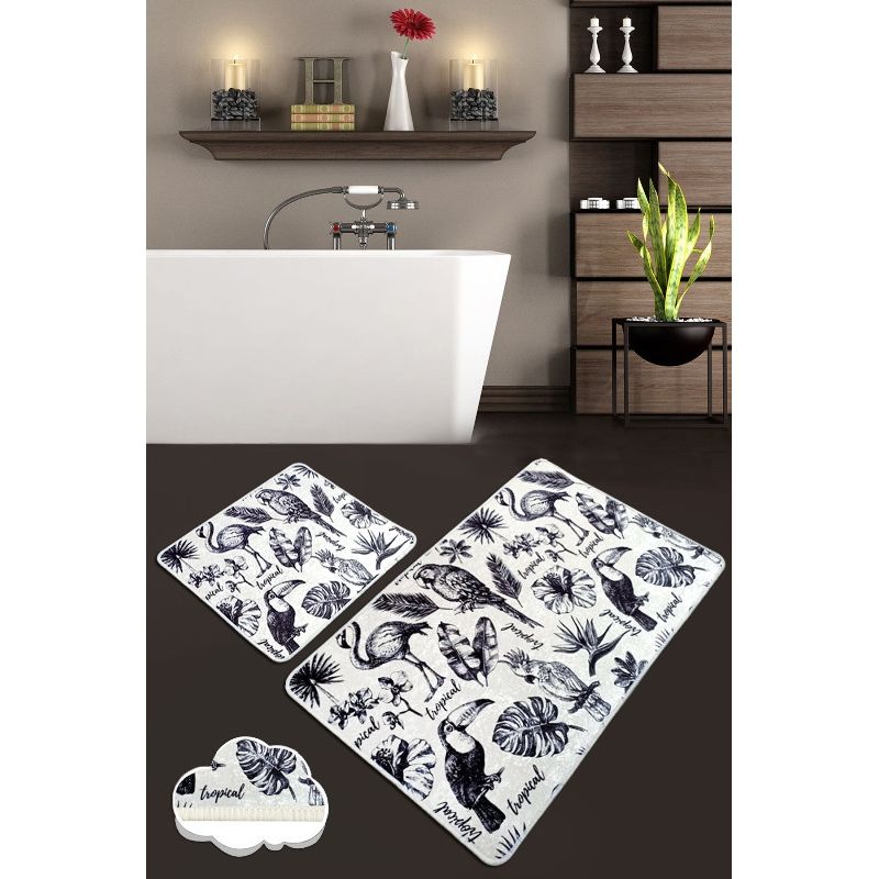 Casa si Gradina - Textile si covoare - Covoare - Covorase baie - Set covorase baie, L'essentiel Maison, multicolor, 60x100 cm si 50x60 cm, 100% poliester, antiderapant, 359CHL4477 - Infinity.ro