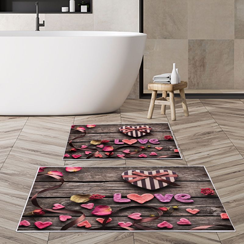 Casa si Gradina - Textile si covoare - Covoare - Covorase baie - Set covorase de baie, L'essentiel Maison, multicolor, 50x60 cm si 60x100 cm, 100% poliester, antiderapant, antibacterian, 299ANR1570 - Infinity.ro