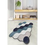 Casa si Gradina - Textile si covoare - Covoare - Covorase baie - Covoras de baie, L'essentiel Maison, albastru, albastru inchis, alb, bej, 70x120 cm, 100% poliester, antiderapant, antibacterian - Infinity.ro