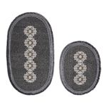 Casa si Gradina - Textile si covoare - Covoare - Covorase baie - Set covorase de baie, L'essentiel Maison, antracit, 55x65 cm si 65x115 cm, 100% poliester, antiderapant, 394ANR1572 - Infinity.ro