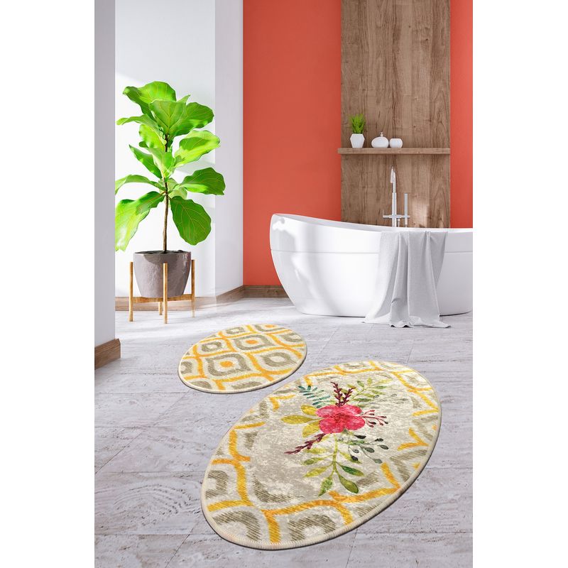 Casa si Gradina - Textile si covoare - Covoare - Covorase baie - Set covorase de baie, L'essentiel Maison, multicolor, 50x60 cm si 60x100 cm, 100% poliester, antiderapant, 359CHL1535 - Infinity.ro