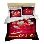 Casa si Gradina - Textile si covoare - Lenjerii de pat - Seturi de lenjerie - Set lenjerie de pat single, L'essentiel Maison, rosu alb auriu, 160x220 cm, microsatina poliester si bumbac, imprimeu 3d - Infinity.ro