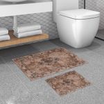 Casa si Gradina - Textile si covoare - Covoare - Covorase baie - Set covorase de baie, L'essentiel Maison, maro, 50x60 cm si 60x100 cm, 100% poliester, antiderapant, 299ANR1690 - Infinity.ro
