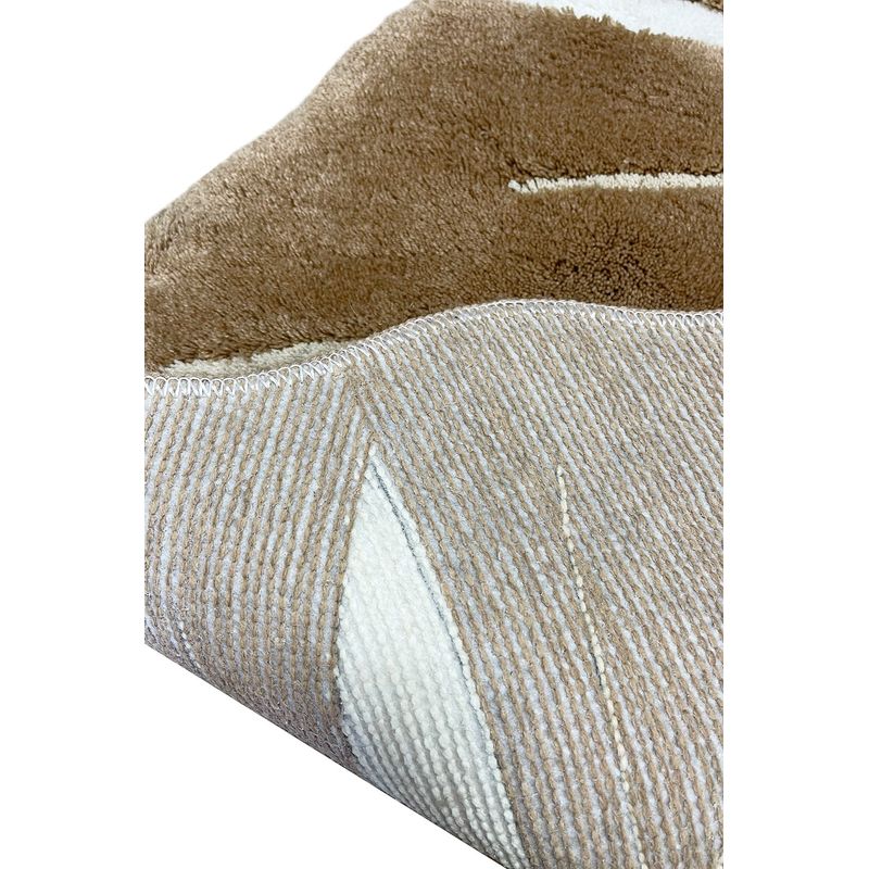 Casa si Gradina - Textile si covoare - Covoare - Covorase baie - Covoras de baie, L'essentiel Maison, bej si alb, 75x115 cm, 100% acrilic, antiderapant - Infinity.ro