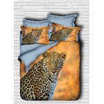 Casa si Gradina - Textile si covoare - Lenjerii de pat - Seturi de lenjerie - Set lenjerie de pat single, L'essentiel Maison, portocaliu maro albastru, 160x220 cm, microsatina poliester si bumbac - Infinity.ro