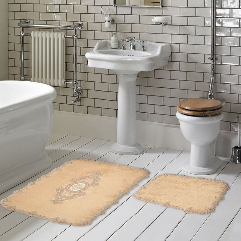 Casa si Gradina - Textile si covoare - Covoare - Covorase baie - Set covorase de baie, L'essentiel Maison, cappuccino, 50x60 cm si 60x100 cm, 100% poliester, antiderapant, 299ANR1467 - Infinity.ro