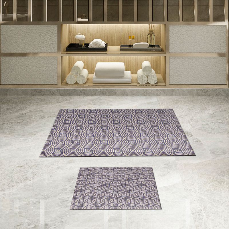 Casa si Gradina - Textile si covoare - Covoare - Covorase baie - Set covorase de baie, L'essentiel Maison, bej lila mov, 50x60 cm si 60x100 cm, 100% poliester, antiderapant, antibacterian - Infinity.ro