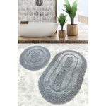 Casa si Gradina - Textile si covoare - Covoare - Covorase baie - Set covorase de baie, L'essentiel Maison, gri, 60x100 cm + 50x60 cm, 100% bumbac, handmade - Infinity.ro