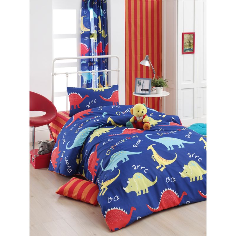 Casa si Gradina - Textile si covoare - Lenjerii de pat - Lenjerii copii - Set lenjerie de pat copii, L'essentiel Maison, albastru rosu galben, 160x220 cm, 65% bumbac 35% poliester - Infinity.ro