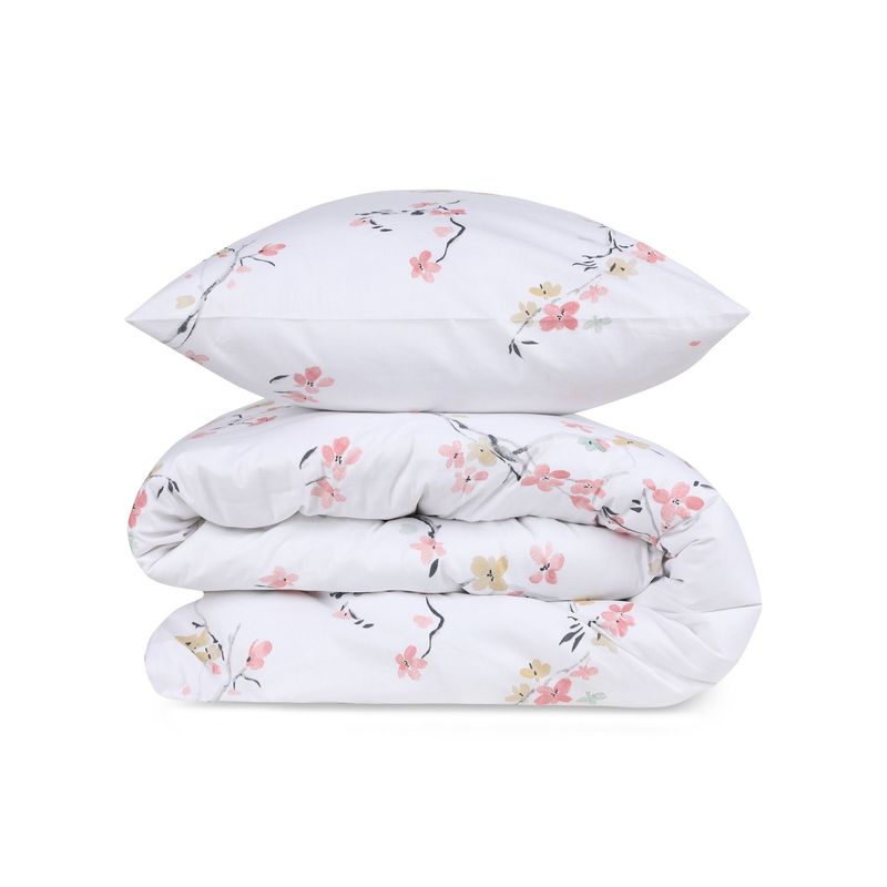 Casa si Gradina - Textile si covoare - Lenjerii de pat - Seturi de lenjerie - Set lenjerie de pat dublu, L'essentiel Maison, alb si somon, 200x220 cm, 100% bumbac ranforce - Infinity.ro
