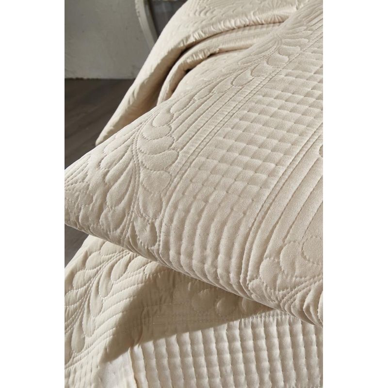 Casa si Gradina - Textile si covoare - Pături și cuverturi - Cuverturi - Set cuvertura pat dublu, L'essentiel Maison, cappucino, 230x250 cm, 100% bumbac, lavabil la masina - Infinity.ro
