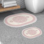 Casa si Gradina - Textile si covoare - Covoare - Covorase baie - Set covorase de baie, L'essentiel Maison, pudra, 50x60 cm si 60x100 cm, 100% poliester, antiderapant, 299ANR1660 - Infinity.ro