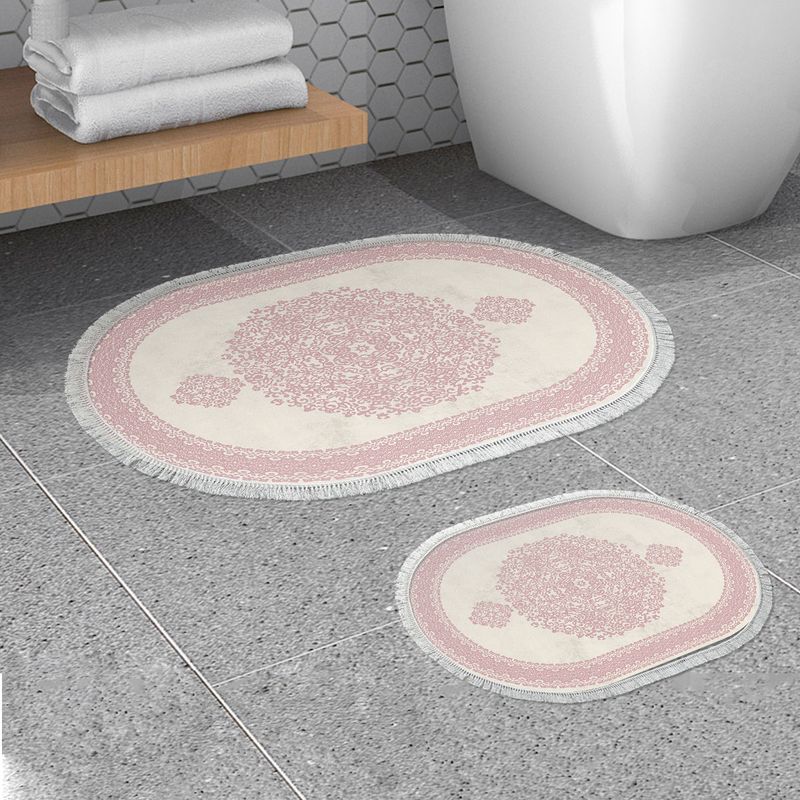 Casa si Gradina - Textile si covoare - Covoare - Covorase baie - Set covorase de baie, L'essentiel Maison, pudra, 50x60 cm si 60x100 cm, 100% poliester, antiderapant, 299ANR1660 - Infinity.ro