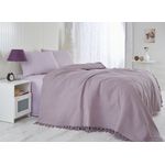 Casa si Gradina - Textile si covoare - Pături și cuverturi - Cuverturi - Cuvertura, L'essentiel Maison, mov, 220x240 cm, 100% bumbac, franjuri handmade - Infinity.ro