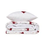 Casa si Gradina - Textile si covoare - Lenjerii de pat - Seturi de lenjerie - Set cuvertura de pat single, L'essentiel Maison, rosu bordo si alb, 160x220 cm, 65% bumbac 35% poliester - Infinity.ro