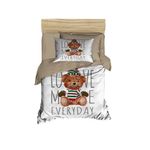 Casa si Gradina - Textile si covoare - Lenjerii de pat - Lenjerii copii - Set lenjerie pentru copii, L'essentiel Maison, alb bej maro, 100x150 cm, bumbac, microsatina, imprimare 3d - Infinity.ro